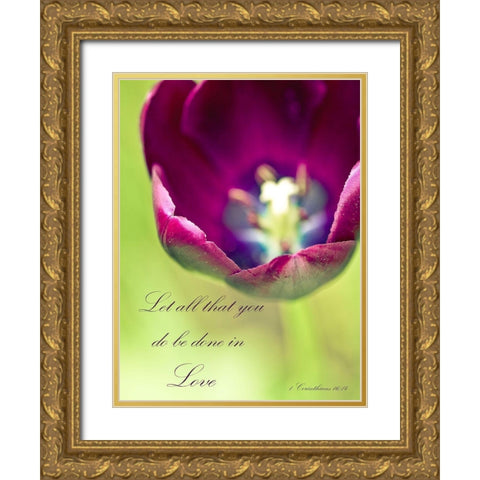 Queen of The Night Gold Ornate Wood Framed Art Print with Double Matting by Telik, Tracey