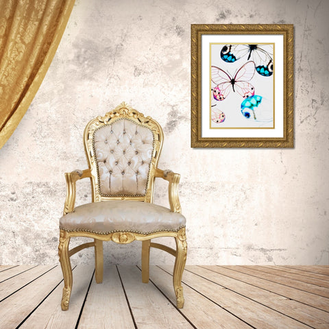 Glasswings Gold Ornate Wood Framed Art Print with Double Matting by Telik, Tracey
