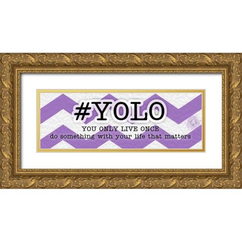 YOLO Instaquote Gold Ornate Wood Framed Art Print with Double Matting by Pazan, Tony