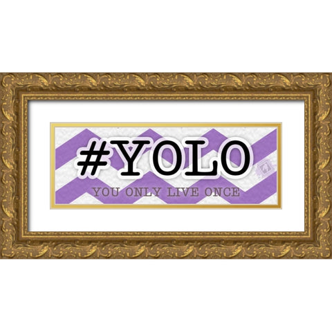 YOLO Instaquote B Gold Ornate Wood Framed Art Print with Double Matting by Pazan, Tony