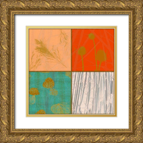 Vivid Patch A Gold Ornate Wood Framed Art Print with Double Matting by Pazan, Tony