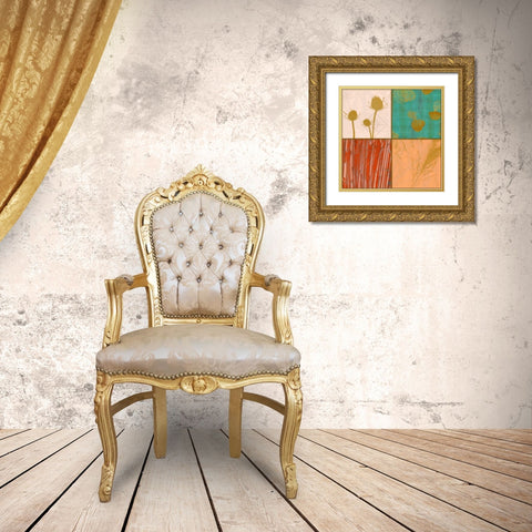 Vivid Patch Gold Ornate Wood Framed Art Print with Double Matting by Pazan, Tony