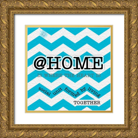 HOME Gold Ornate Wood Framed Art Print with Double Matting by Pazan, Tony