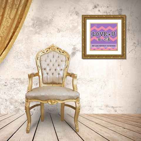 Love U Gold Ornate Wood Framed Art Print with Double Matting by Pazan, Tony