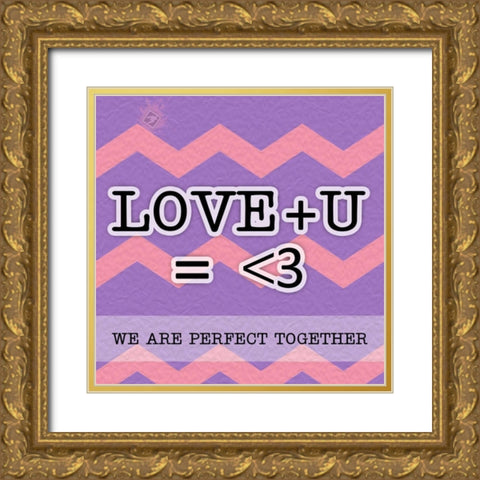 Love U Gold Ornate Wood Framed Art Print with Double Matting by Pazan, Tony