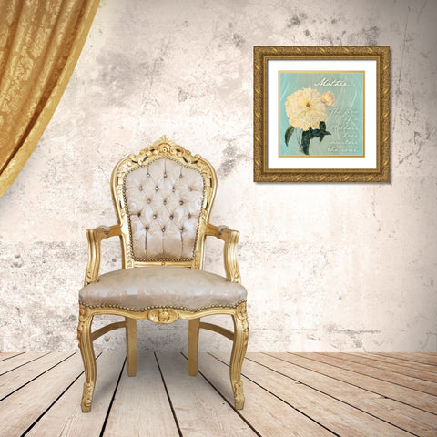 Peony Flow Gold Ornate Wood Framed Art Print with Double Matting by Pazan, Tony