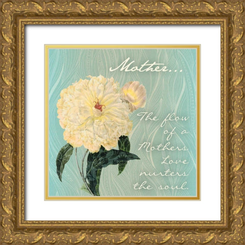 Peony Flow Gold Ornate Wood Framed Art Print with Double Matting by Pazan, Tony