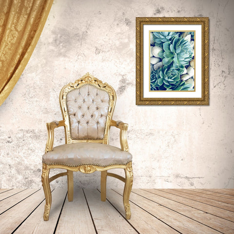 Succulents no words Gold Ornate Wood Framed Art Print with Double Matting by Urban Epiphany