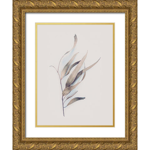 Gum Leaves Gold Ornate Wood Framed Art Print with Double Matting by Urban Epiphany
