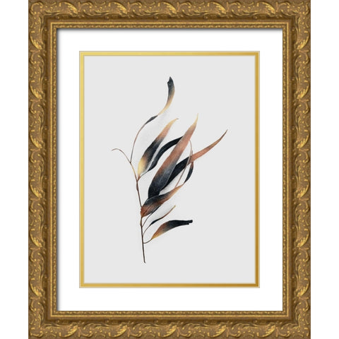 Autumn Leaves Gold Ornate Wood Framed Art Print with Double Matting by Urban Epiphany