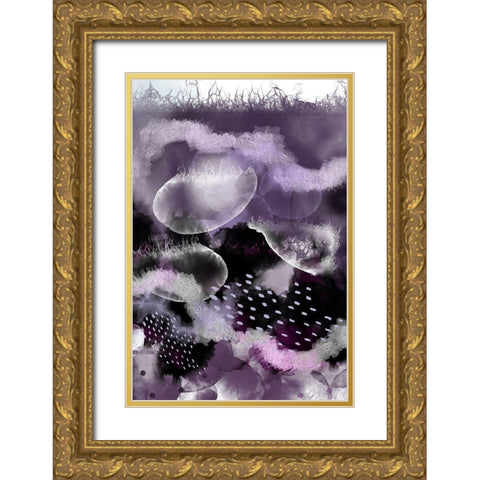 Evolving Ocean_Purple Gold Ornate Wood Framed Art Print with Double Matting by Urban Epiphany