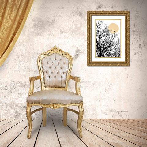 Two Little Birds 2 Gold Ornate Wood Framed Art Print with Double Matting by Urban Epiphany
