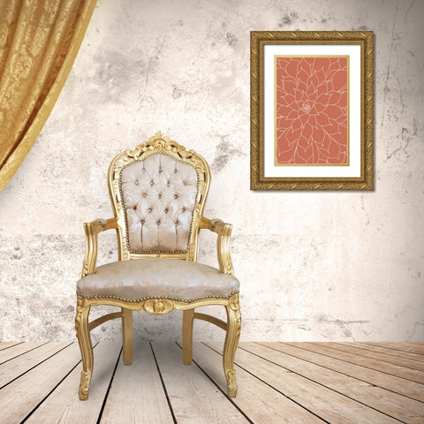 Succulent Burnt Orange Gold Ornate Wood Framed Art Print with Double Matting by Urban Epiphany