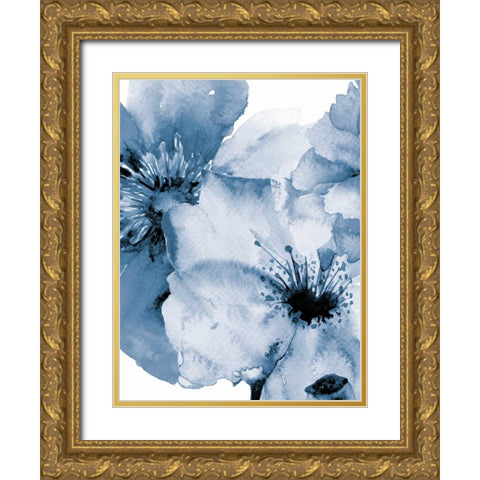 Raining Flowers 2 Gold Ornate Wood Framed Art Print with Double Matting by Brown, Victoria