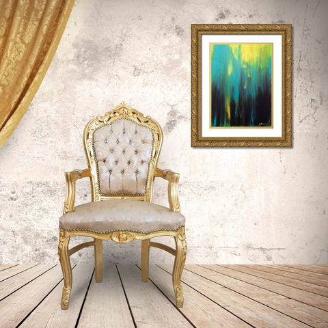 Northern Lights Gold Ornate Wood Framed Art Print with Double Matting by Brown, Victoria