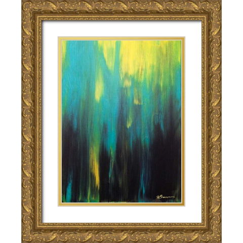 Northern Lights Gold Ornate Wood Framed Art Print with Double Matting by Brown, Victoria