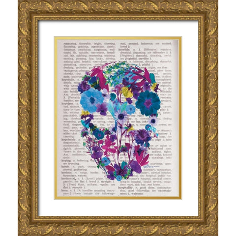 Skull 1 Gold Ornate Wood Framed Art Print with Double Matting by Brown, Victoria