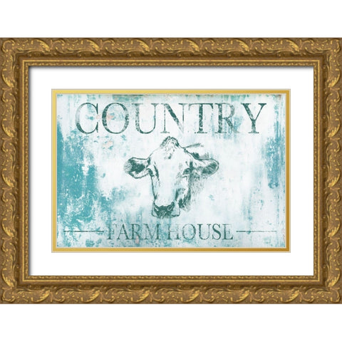 Farm House Gold Ornate Wood Framed Art Print with Double Matting by Brown, Victoria