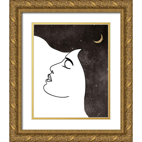 La Luna 3 Gold Ornate Wood Framed Art Print with Double Matting by Brown, Victoria