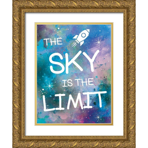 Galaxy Sky Gold Ornate Wood Framed Art Print with Double Matting by Brown, Victoria