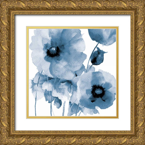 Flowing Flowers Gold Ornate Wood Framed Art Print with Double Matting by Brown, Victoria