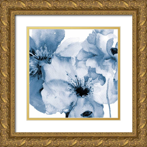 Flowing Flowers 2 Gold Ornate Wood Framed Art Print with Double Matting by Brown, Victoria