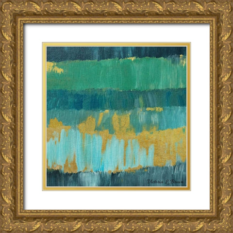 Abstract Blues 2 Gold Ornate Wood Framed Art Print with Double Matting by Brown, Victoria