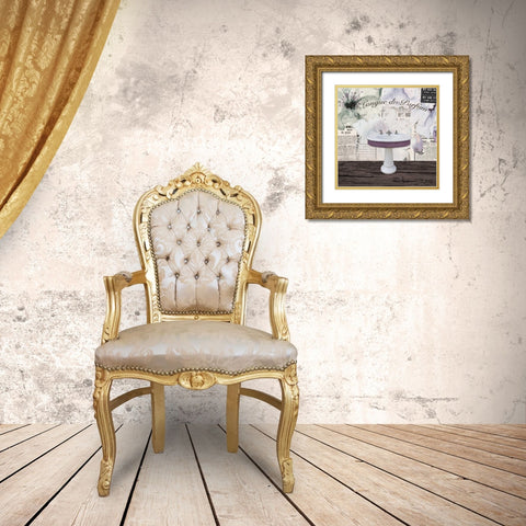 Watercolor Bath 2 Gold Ornate Wood Framed Art Print with Double Matting by Brown, Victoria