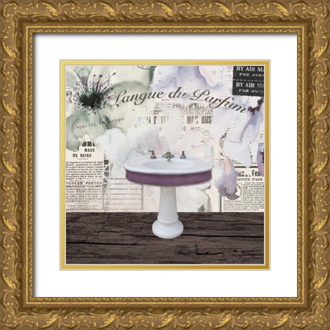 Watercolor Bath 2 Gold Ornate Wood Framed Art Print with Double Matting by Brown, Victoria