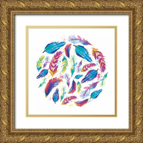 Feather Cycle Gold Ornate Wood Framed Art Print with Double Matting by Brown, Victoria