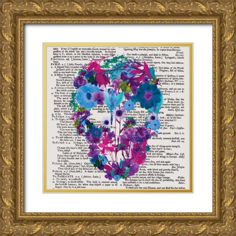 Skull 2.2 Gold Ornate Wood Framed Art Print with Double Matting by Brown, Victoria