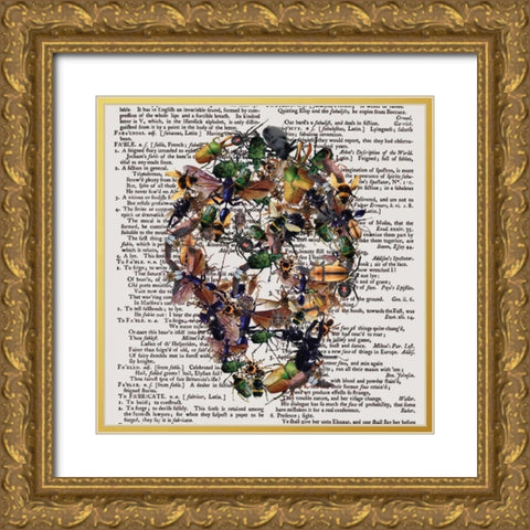 Skull 2.3.2 Gold Ornate Wood Framed Art Print with Double Matting by Brown, Victoria