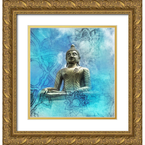 Buddha-Mandala Gold Ornate Wood Framed Art Print with Double Matting by Brown, Victoria