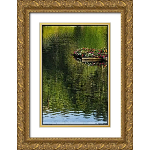 A Floating Garden Gold Ornate Wood Framed Art Print with Double Matting by Foschino, Suzanne