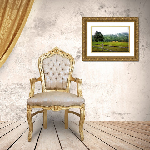 Morning Mountain Smoke Gold Ornate Wood Framed Art Print with Double Matting by Foschino, Suzanne