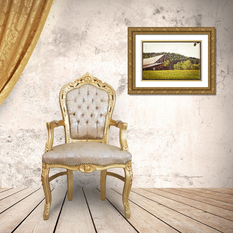 Country Barn 4 Vintage Gold Ornate Wood Framed Art Print with Double Matting by Foschino, Suzanne