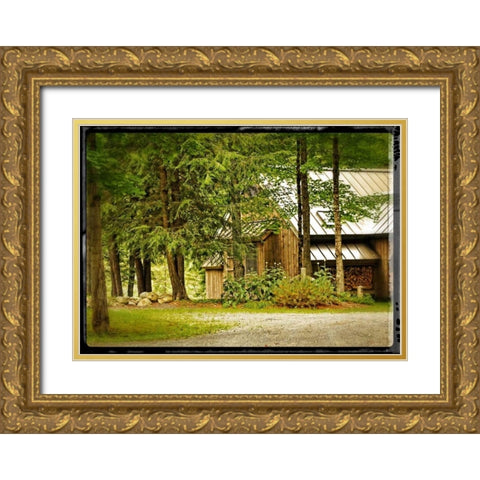 Vintage Country Woods Home Gold Ornate Wood Framed Art Print with Double Matting by Foschino, Suzanne