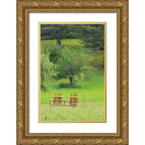 Mountain Chairs 3 Gold Ornate Wood Framed Art Print with Double Matting by Foschino, Suzanne