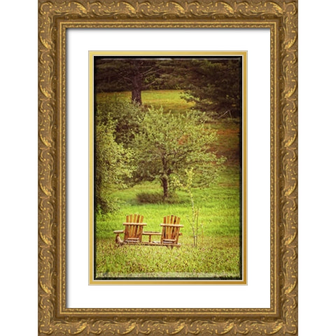 Mountain Chairs Vintage Gold Ornate Wood Framed Art Print with Double Matting by Foschino, Suzanne