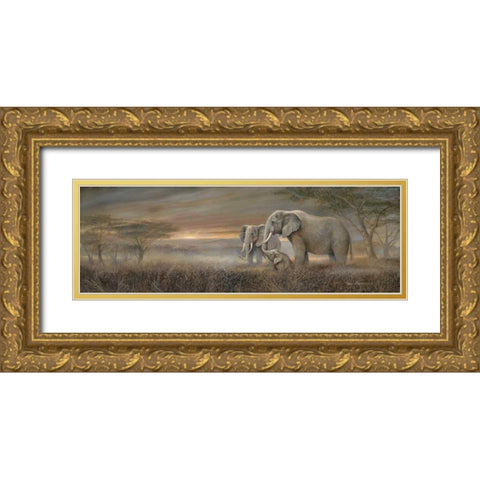 Gentle Giants Gold Ornate Wood Framed Art Print with Double Matting by Manning, Ruane