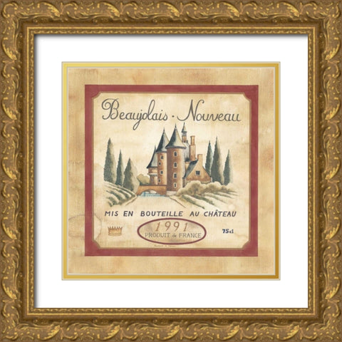 Beaujolais Nouveau 1991 Gold Ornate Wood Framed Art Print with Double Matting by Henson, Richard
