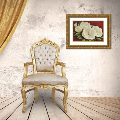 Magnolia I Gold Ornate Wood Framed Art Print with Double Matting by Levashov, Igor