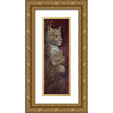 Maternal Affection Gold Ornate Wood Framed Art Print with Double Matting by Manning, Ruane