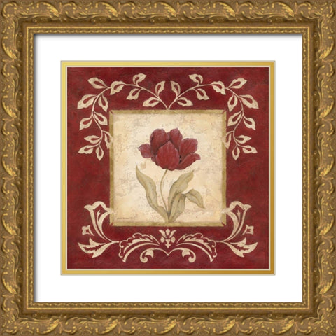 Scarlet Shine I Gold Ornate Wood Framed Art Print with Double Matting by Carroll, Jane