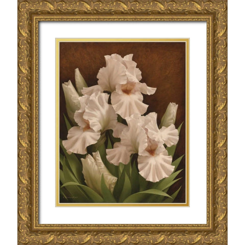Iris Illumination I Gold Ornate Wood Framed Art Print with Double Matting by Levashov, Igor