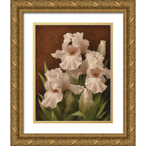 Iris Illumination II Gold Ornate Wood Framed Art Print with Double Matting by Levashov, Igor