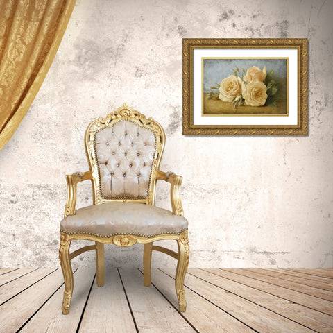 Roses from Ivan Gold Ornate Wood Framed Art Print with Double Matting by Levashov, Igor