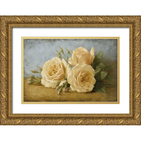 Roses from Ivan Gold Ornate Wood Framed Art Print with Double Matting by Levashov, Igor