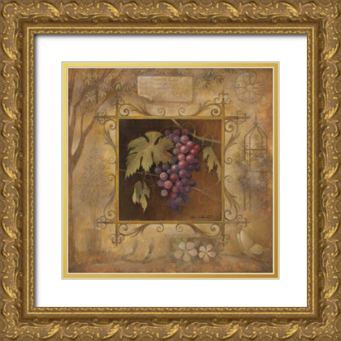 Uva Bella Rosa Gold Ornate Wood Framed Art Print with Double Matting by Vollherbst-Lane, Elaine
