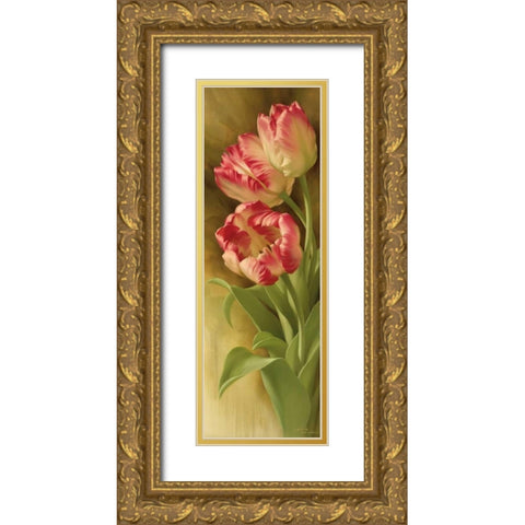 Springs Parrot Tulip I Gold Ornate Wood Framed Art Print with Double Matting by Levashov, Igor